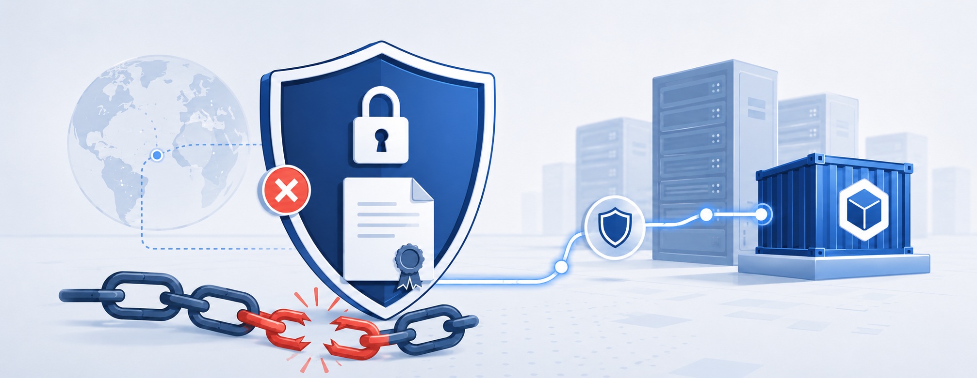 Illustration of a Docker registry with certificate error