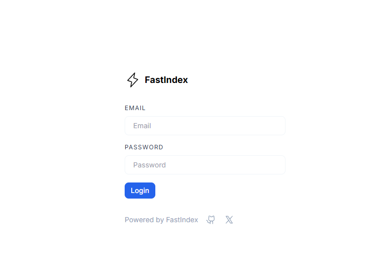FastIndex Login Page